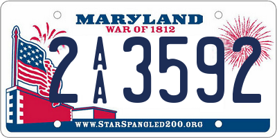 MD license plate 2AA3592