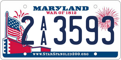 MD license plate 2AA3593