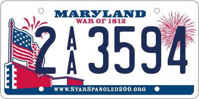 MD license plate 2AA3594