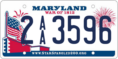 MD license plate 2AA3596