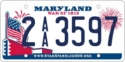 MD license plate 2AA3597