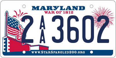 MD license plate 2AA3602