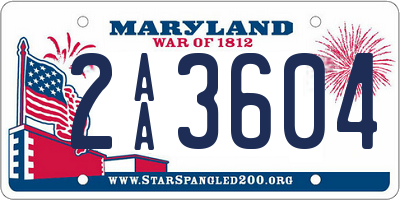 MD license plate 2AA3604