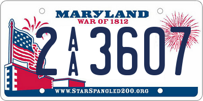 MD license plate 2AA3607