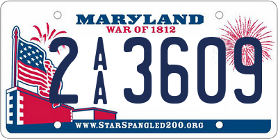 MD license plate 2AA3609