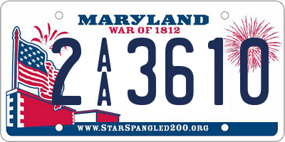 MD license plate 2AA3610