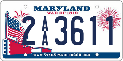 MD license plate 2AA3611