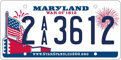 MD license plate 2AA3612