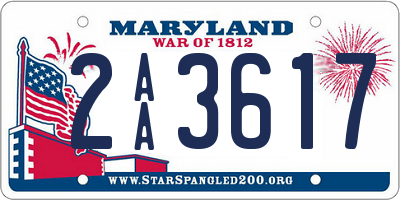 MD license plate 2AA3617