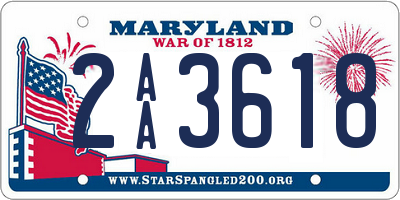 MD license plate 2AA3618