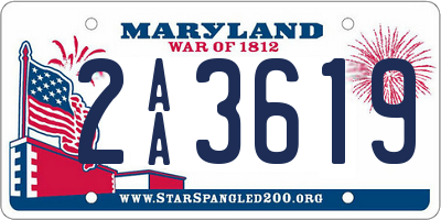 MD license plate 2AA3619