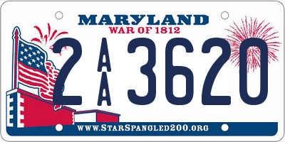 MD license plate 2AA3620