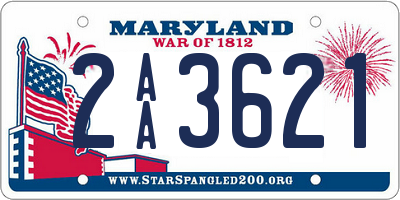 MD license plate 2AA3621