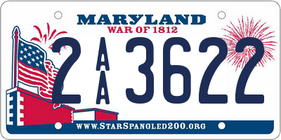 MD license plate 2AA3622