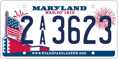 MD license plate 2AA3623