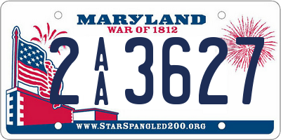 MD license plate 2AA3627