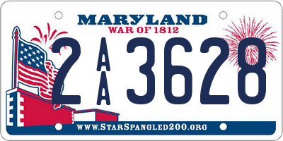 MD license plate 2AA3628