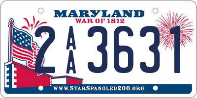 MD license plate 2AA3631