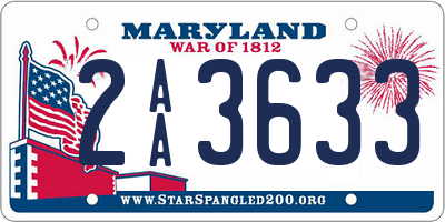 MD license plate 2AA3633