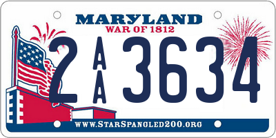 MD license plate 2AA3634