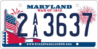 MD license plate 2AA3637