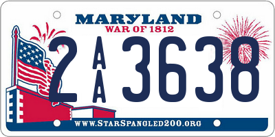 MD license plate 2AA3638