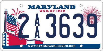 MD license plate 2AA3639