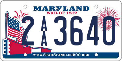 MD license plate 2AA3640