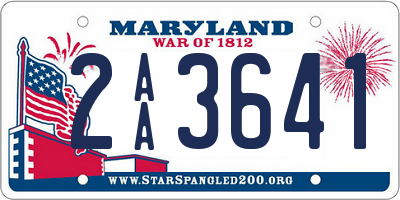 MD license plate 2AA3641