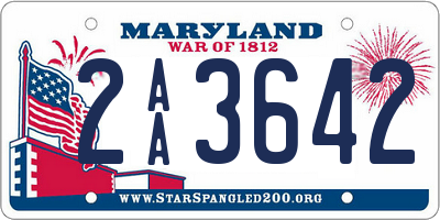 MD license plate 2AA3642