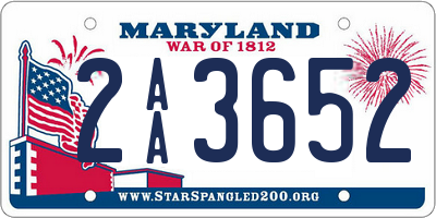 MD license plate 2AA3652