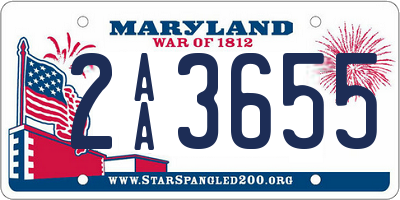 MD license plate 2AA3655