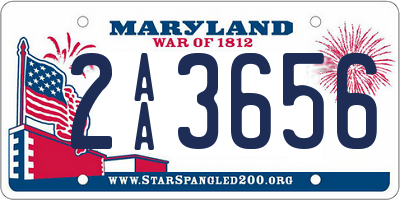 MD license plate 2AA3656