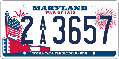 MD license plate 2AA3657