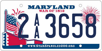 MD license plate 2AA3658