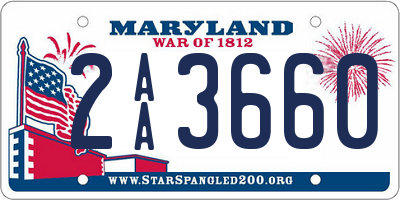 MD license plate 2AA3660