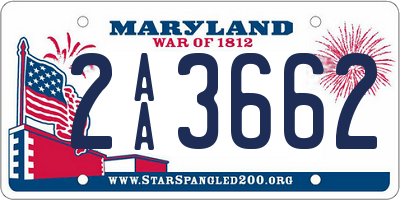 MD license plate 2AA3662