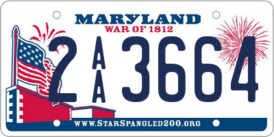 MD license plate 2AA3664