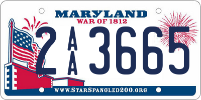 MD license plate 2AA3665