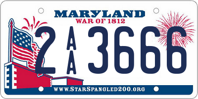 MD license plate 2AA3666