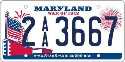 MD license plate 2AA3667