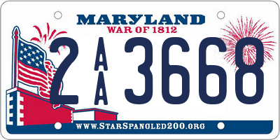 MD license plate 2AA3668