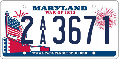 MD license plate 2AA3671