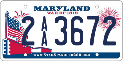 MD license plate 2AA3672