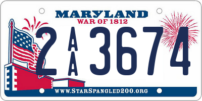 MD license plate 2AA3674