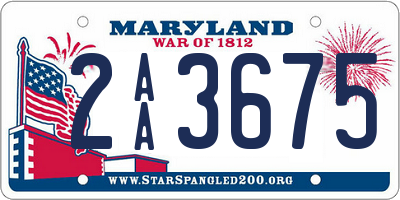 MD license plate 2AA3675