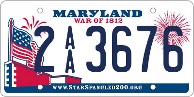 MD license plate 2AA3676