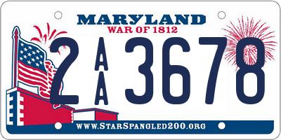 MD license plate 2AA3678