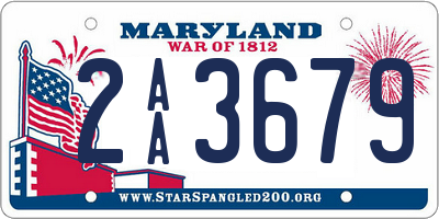 MD license plate 2AA3679