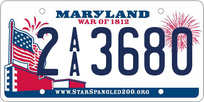 MD license plate 2AA3680